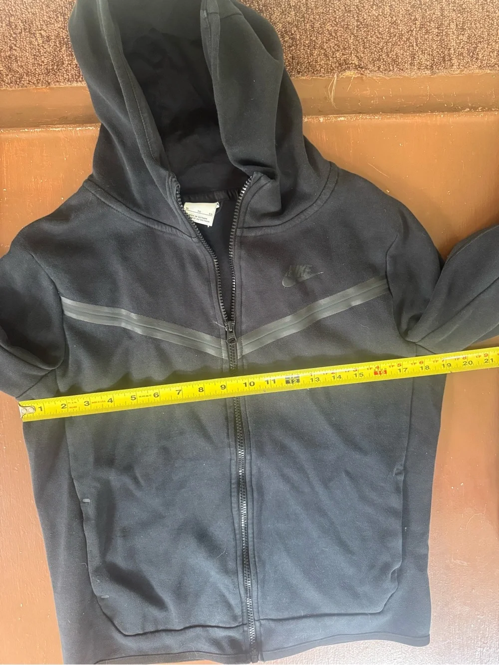 Youth Nike Tech Black Hooded Performance Zip Jacket - XL